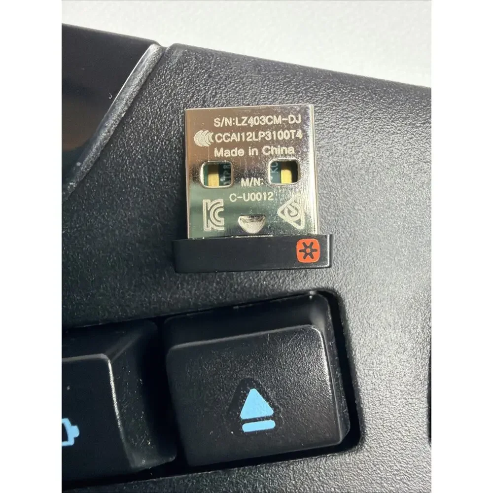 Logitech K350 Wireless Keyboard W/ Unify Wireless Receiver Dongle TESTED WORKING